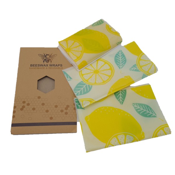 Reusable, biodegradable natural foil, made of beeswax, model type A, set of 3 pieces